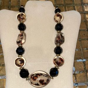 Leopard And onyx statement necklace